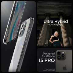 Apple iPhone 15 Pro Hülle Spigen Ultra Hybrid Kristallklar  Weltraumkristall 