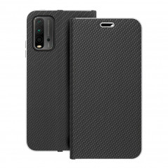 XIAOMI Redmi 9T Book Handytaschen LUNA Book Carbon Kohlenstoff-Faser, Elegant  Schwarz 