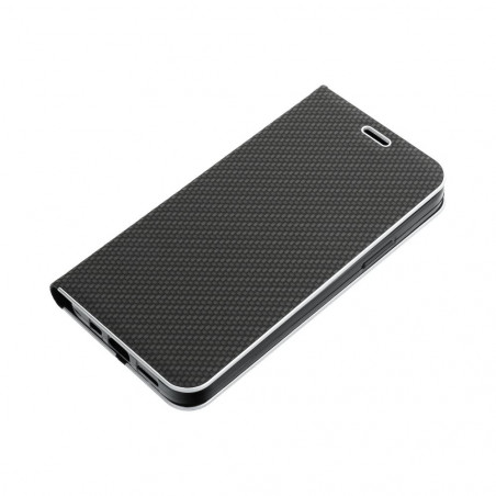 XIAOMI Redmi Note 13 5G Book Handytaschen LUNA Book Carbon Kohlenstoff-Faser, Elegant  Schwarz 