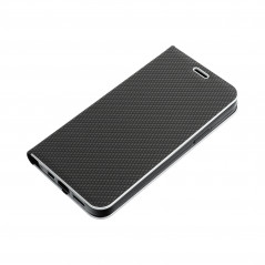 XIAOMI Redmi Note 13 Pro 4G Book Handytaschen LUNA Book Carbon Kohlenstoff-Faser, Elegant  Schwarz 