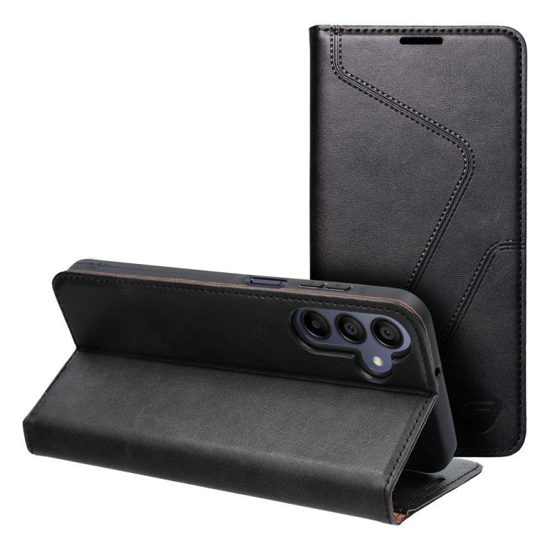 Samsung Galaxy A15 LTE Book Handytaschen Forcell F-PROTECT RFID Blocker Book Elegant  Schwarz 