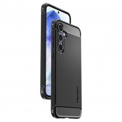 Samsung Galaxy A55 Hülle Spigen Rugged Armor Kohlenstoff-Faser, Elegant  Matt Schwarz 