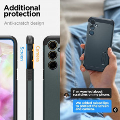 Samsung Galaxy A35 Hülle Spigen Tough Armor Abgrundgrün 