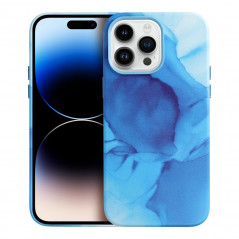 Apple iPhone 11 Hülle Leather Mag Cover Elegant  MagSAFE  Blau Spritzer