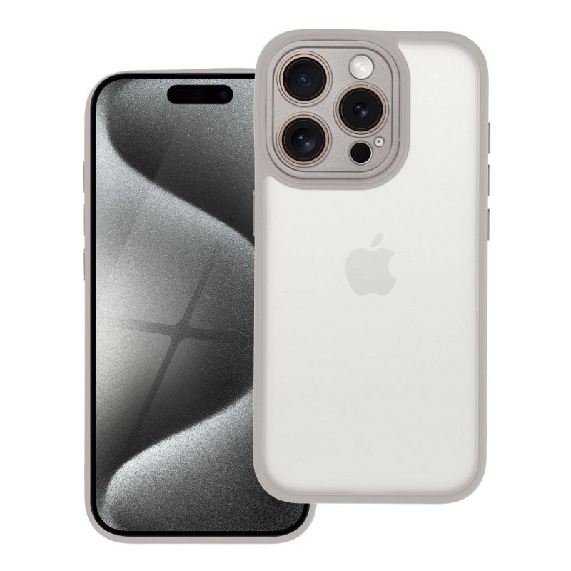 Apple iPhone 15 Pro Hülle VARIETE Elegant  Stahl 