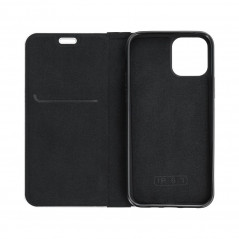 Apple iPhone 15 Pro Max Book Handytaschen LUNA Book Carbon Kohlenstoff-Faser, Elegant  Schwarz 