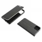 Apple iPhone 15 Pro Max Book Handytaschen LUNA Book Carbon Kohlenstoff-Faser, Elegant  Schwarz 