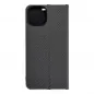 Apple iPhone 15 Book Handytaschen LUNA Book Carbon Kohlenstoff-Faser, Elegant  Schwarz 