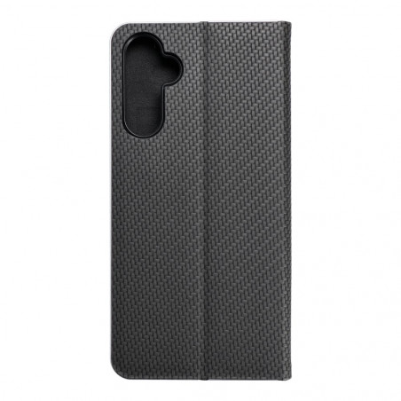 Samsung Galaxy A34 Book Handytaschen LUNA Book Carbon Kohlenstoff-Faser, Elegant  Schwarz 