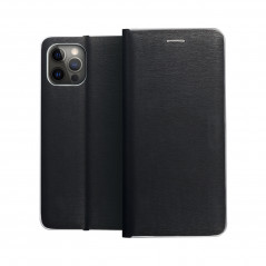 Samsung Galaxy A34 Book Handytaschen LUNA Book Carbon Kohlenstoff-Faser, Elegant  Schwarz 