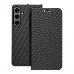 Samsung Galaxy S24 PLUS Book Handytaschen LUNA Book Carbon Kohlenstoff-Faser, Elegant  Schwarz 