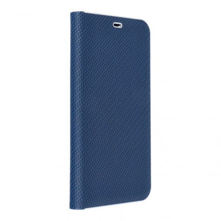 Samsung Galaxy A35 Book Handytaschen LUNA Book Carbon Kohlenstoff-Faser, Elegant  Blau 