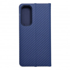 Samsung Galaxy A35 Book Handytaschen LUNA Book Carbon Kohlenstoff-Faser, Elegant  Blau 