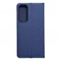 Samsung Galaxy A35 Book Handytaschen LUNA Book Carbon Kohlenstoff-Faser, Elegant  Blau 