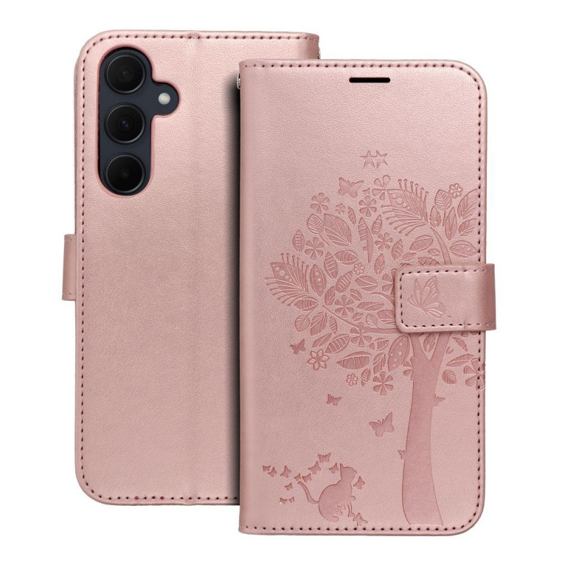 Samsung Galaxy A35 Book Handytaschen MEZZO Book Baum  Roségold 