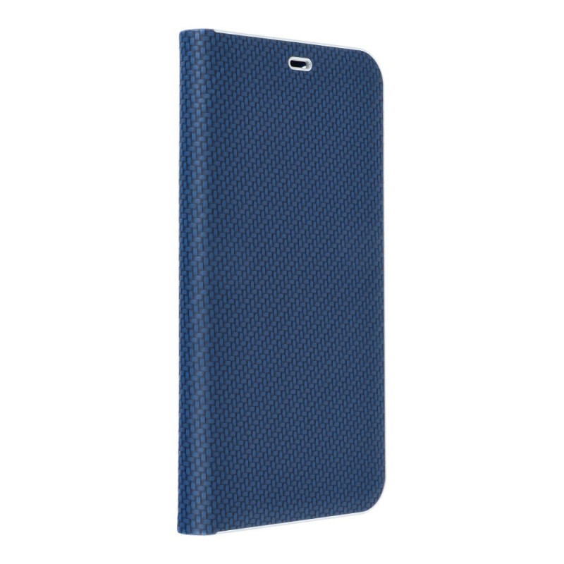 Samsung Galaxy A15 5G Book Handytaschen LUNA Book Carbon Kohlenstoff-Faser, Elegant  Blau 