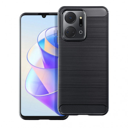 Honor X7a Hülle Carbon Elegant  Schwarz 