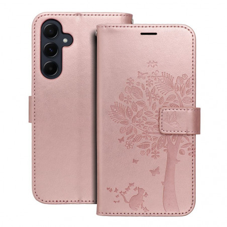 Samsung Galaxy A55 Book Handytaschen MEZZO Book Baum  Roségold 