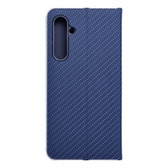 Samsung Galaxy S23 FE Book Handytaschen LUNA Book Carbon Kohlenstoff-Faser, Elegant  Blau 