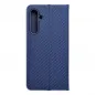 Samsung Galaxy S23 FE Book Handytaschen LUNA Book Carbon Kohlenstoff-Faser, Elegant  Blau 