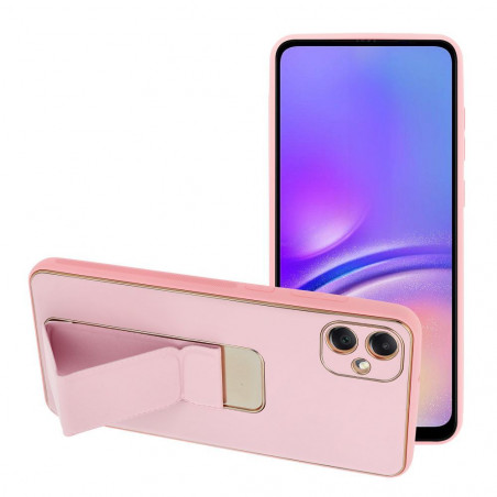 Samsung Galaxy A05 Hülle LEATHER Case Kickstand Rosa 