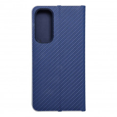 Samsung Galaxy A55 Book Handytaschen LUNA Book Carbon Kohlenstoff-Faser, Elegant  Blau 