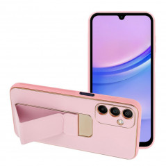 Samsung Galaxy A15 5G Hülle LEATHER Case Kickstand Rosa 