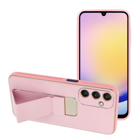 Samsung Galaxy A25 5G Hülle LEATHER Case Kickstand Rosa 