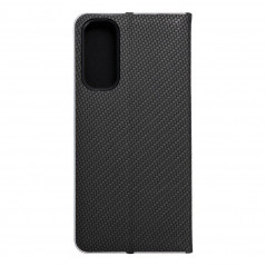 Samsung Galaxy A05s Book Handytaschen LUNA Book Carbon Kohlenstoff-Faser, Elegant  Schwarz 