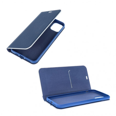 XIAOMI Redmi 13C Book Handytaschen LUNA Book Carbon Kohlenstoff-Faser, Elegant  Blau 