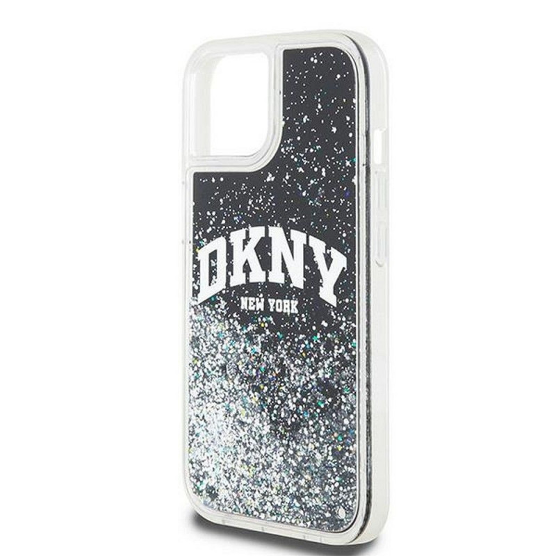 Apple iPhone 11 Hülle DKNY Liquid Glitters Arch Logo Schwarz 