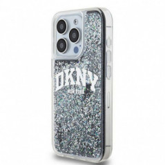 Apple iPhone 13 Pro Hülle DKNY Liquid Glitters Arch Logo Schwarz