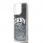 Apple iPhone 13 Pro Max Hülle DKNY Liquid Glitters Arch Logo Schwarz 