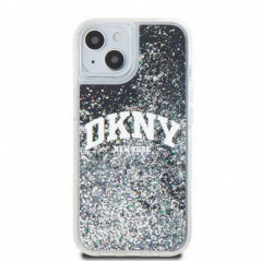 Apple iPhone 14 Hülle DKNY Liquid Glitters Arch Logo Schwarz 