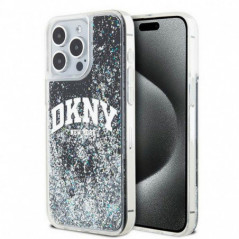 Apple iPhone 14 Pro Max Hülle DKNY Liquid Glitters Arch Logo Schwarz