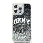 Apple iPhone 14 Pro Max Hülle DKNY Liquid Glitters Arch Logo Schwarz 