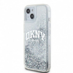 Apple iPhone 15 Hülle DKNY Liquid Glitters Arch Logo Weiß 