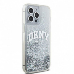 Apple iPhone 15 Pro Hülle DKNY Liquid Glitters Arch Logo Weiß 