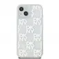 Apple iPhone 15 Hülle DKNY Liquid Glitters Checkered Pattern Weiß 