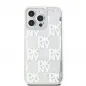 Apple iPhone 15 Pro Max Hülle DKNY Liquid Glitters Checkered Pattern Weiß 