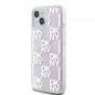 Apple iPhone 15 Hülle DKNY Liquid Glitters Checkered Pattern Rosa 