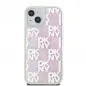 Apple iPhone 15 Hülle DKNY Liquid Glitters Checkered Pattern Rosa 