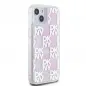 Apple iPhone 15 Hülle DKNY Liquid Glitters Checkered Pattern Rosa 