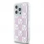 Apple iPhone 15 Pro Hülle DKNY Liquid Glitters Checkered Pattern Rosa 