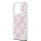 Apple iPhone 15 Pro Hülle DKNY Liquid Glitters Checkered Pattern Rosa 