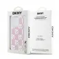 Apple iPhone 15 Pro Hülle DKNY Liquid Glitters Checkered Pattern Rosa 