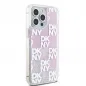 Apple iPhone 15 Pro Max Hülle DKNY Liquid Glitters Checkered Pattern Rosa 