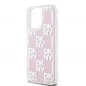 Apple iPhone 15 Pro Max Hülle DKNY Liquid Glitters Checkered Pattern Rosa 