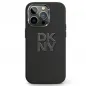 Apple iPhone 15 Hülle DKNY Silicone Stack Metal Logo Schwarz 