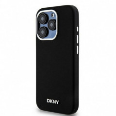 Apple iPhone 14 Pro Hülle DKNY Silicone Horizontal Metal Logo MagSAFE  Schwarz 